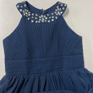 Girls Floor Length Navy Blue Formal Dress size 8